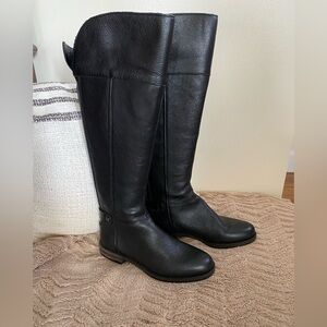 Elegant Black Leather Franco Sarto Knee-High Boots